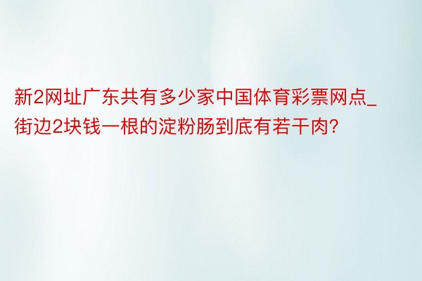 新2网址广东共有多少家中国体育彩票网点_街边2块钱一根的淀粉肠到底有若干肉？