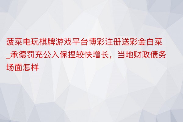 菠菜电玩棋牌游戏平台博彩注册送彩金白菜_承德罚充公入保捏较快增长,当地财政债务场面怎样